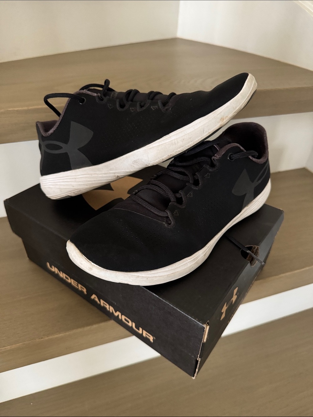 Under Armour Men’s Black and White Low-Top Sneakers